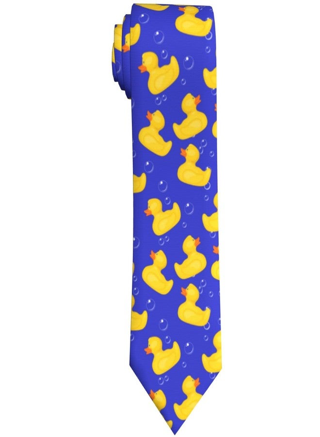 Giinly Duck Rubber Yellow Cartoon Mens Ties Funny Long Neckties For Men Big And Tall, 61'' Xl Neck Tie - Image 1